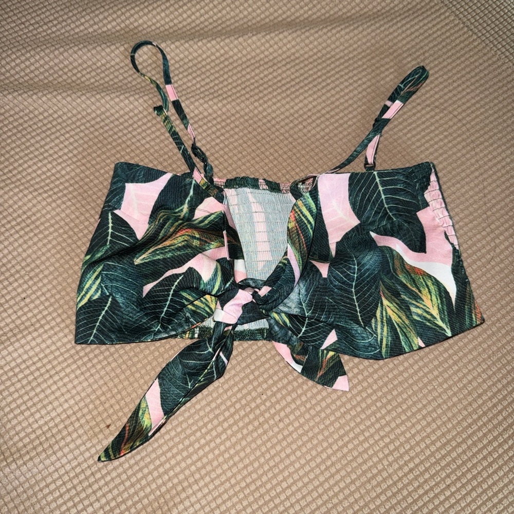 Tropical Leaf Print Women's Top